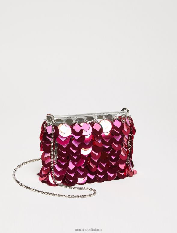 piederums 8VJP999 rozā vizuļota plecu soma sievietes MAX&Co.